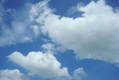 Low angle view of clouds in blue sky