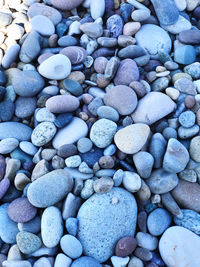 Full frame shot of pebbles on beach