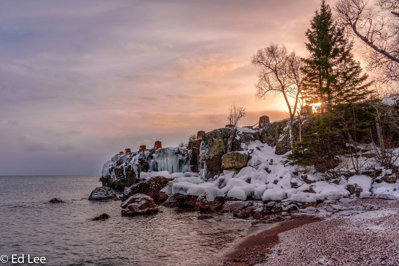 SCENIC VIEW OF SEA DURING SUNSET