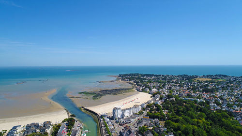 High angle view of beach against sky