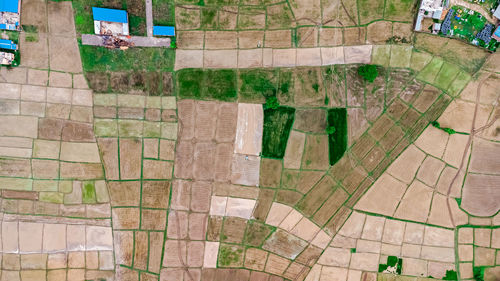 High angle view of built structure