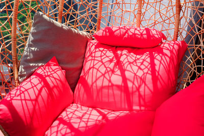 Close-up of red chair