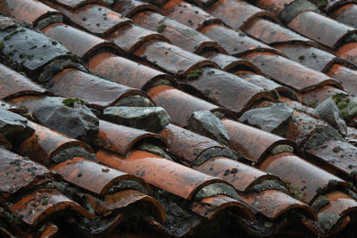 Full frame shot of roof tiles