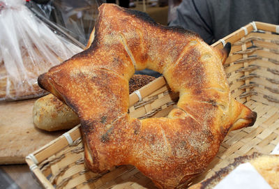 Close-up of roasted in basket