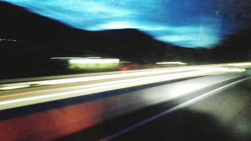 Blurred motion of road at night