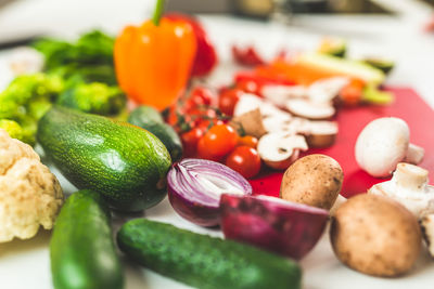 Close-up of vegetables on table