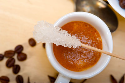 Close-up of coffee on table