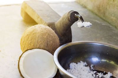 Close-up of food on table