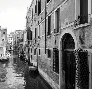 Canal with buildings in background