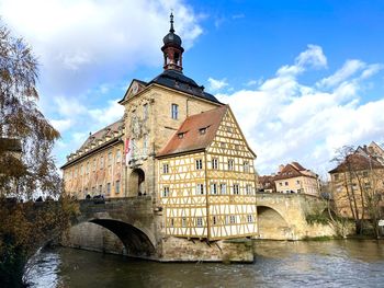 Bridge over river against sky