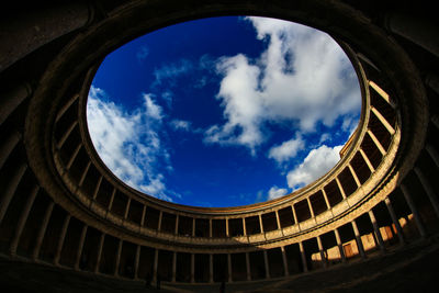 Low angle view of historical building against cloudy sky