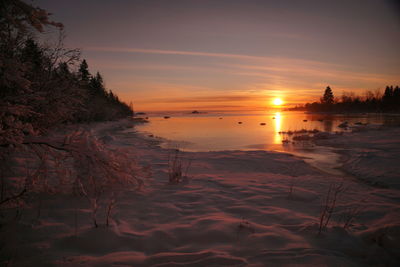 Scenic view of beach during sunset