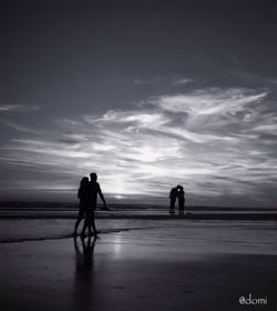 Scenic view of sea at sunset