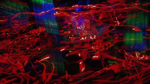 Close-up of light trails