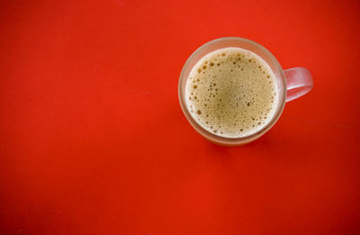 Close-up of coffee cup on table