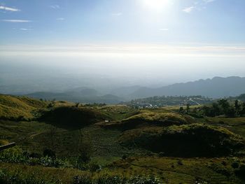 Scenic view of hills against sky