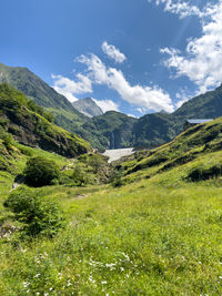 Scenic view of mountains against sky