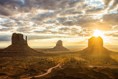 Scenic view of desert against sky