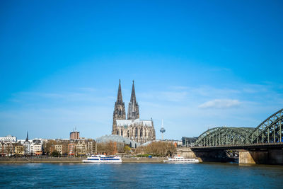 Hohenzollern bridge with cologne cathedral in background