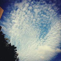 Low angle view of cloudy sky