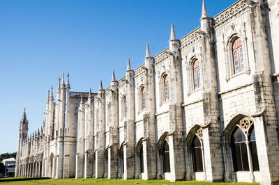 Low angle view of historical building against clear sky