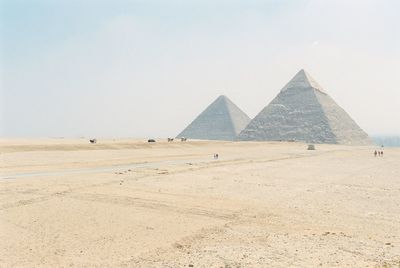 Scenic view of desert against clear sky