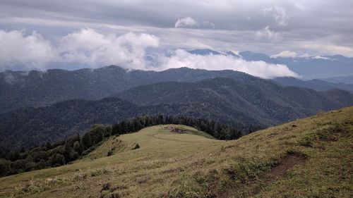 Scenic view of mountains against sky