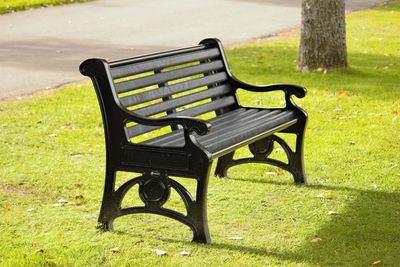 Empty bench in park