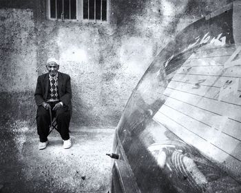 Close-up of woman standing in pond