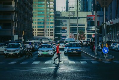 City street with buildings in background
