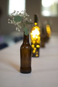 Close-up of glass vase on table