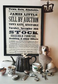 Information sign on table