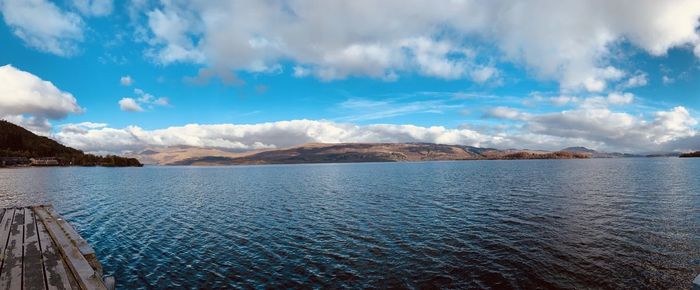 Panoramic view of lake against sky