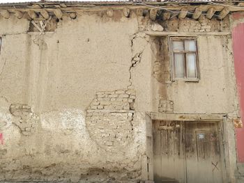 Closed door of old building