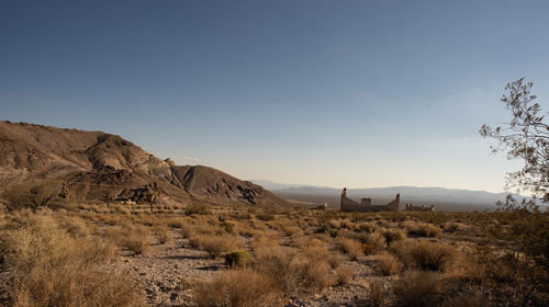 Scenic view of desert against sky