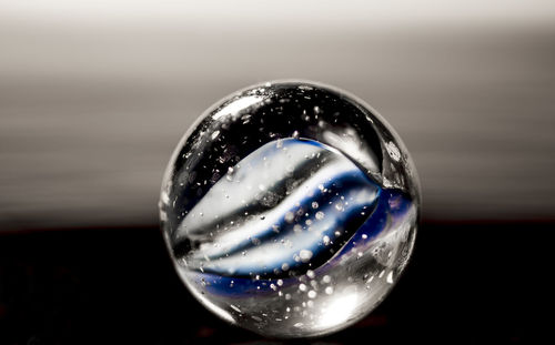 Close-up of crystal ball in water