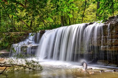 Scenic view of waterfall