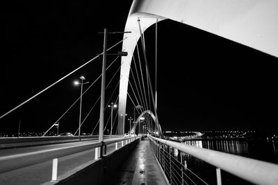 View of suspension bridge at night