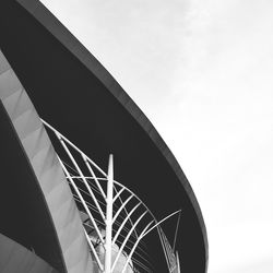 Low angle view of spiral staircase against sky