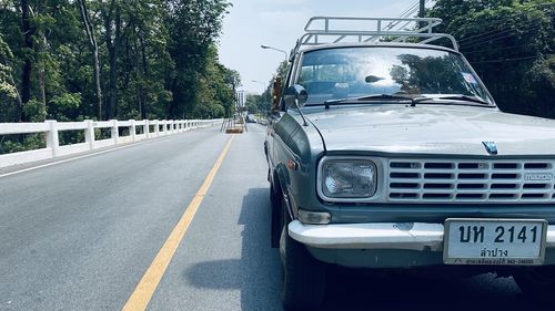 Cars on road in city