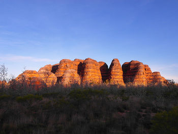 Rock formations on sunny day