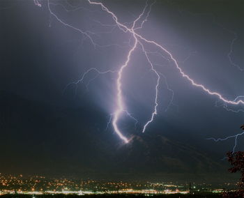 Thunderstorm over city