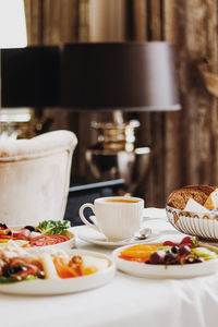 Close-up of food on table