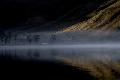 Buttermere reflecting a misty morning