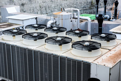 Close-up of air conditioners