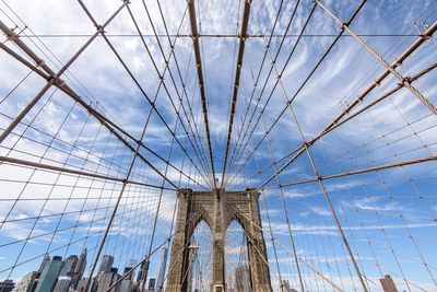 Low angle view of brooklyn bridge