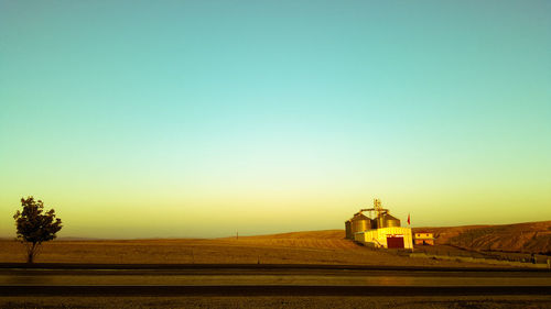 View of statue at sunset