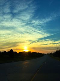 Country road at sunset