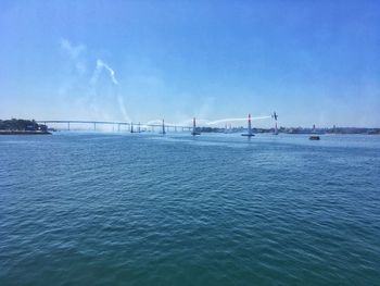 Bridge over river against sky