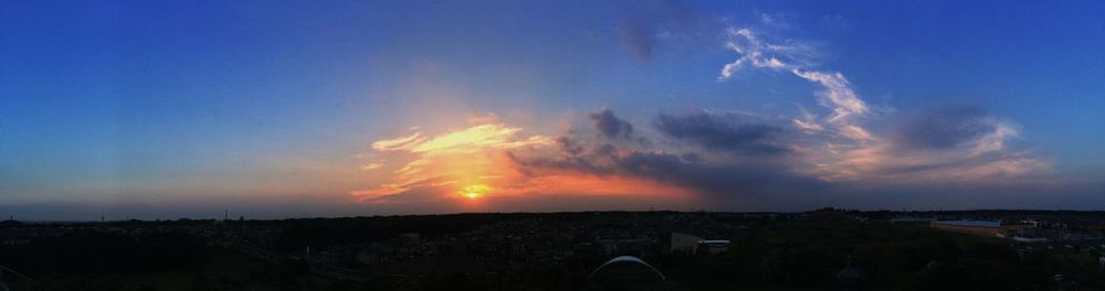 Scenic view of landscape against sky during sunset